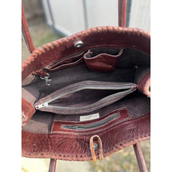 JUAN ANTONIO HORNBACK CARAMEL LEATHER TOTE - Picture 5 of 11